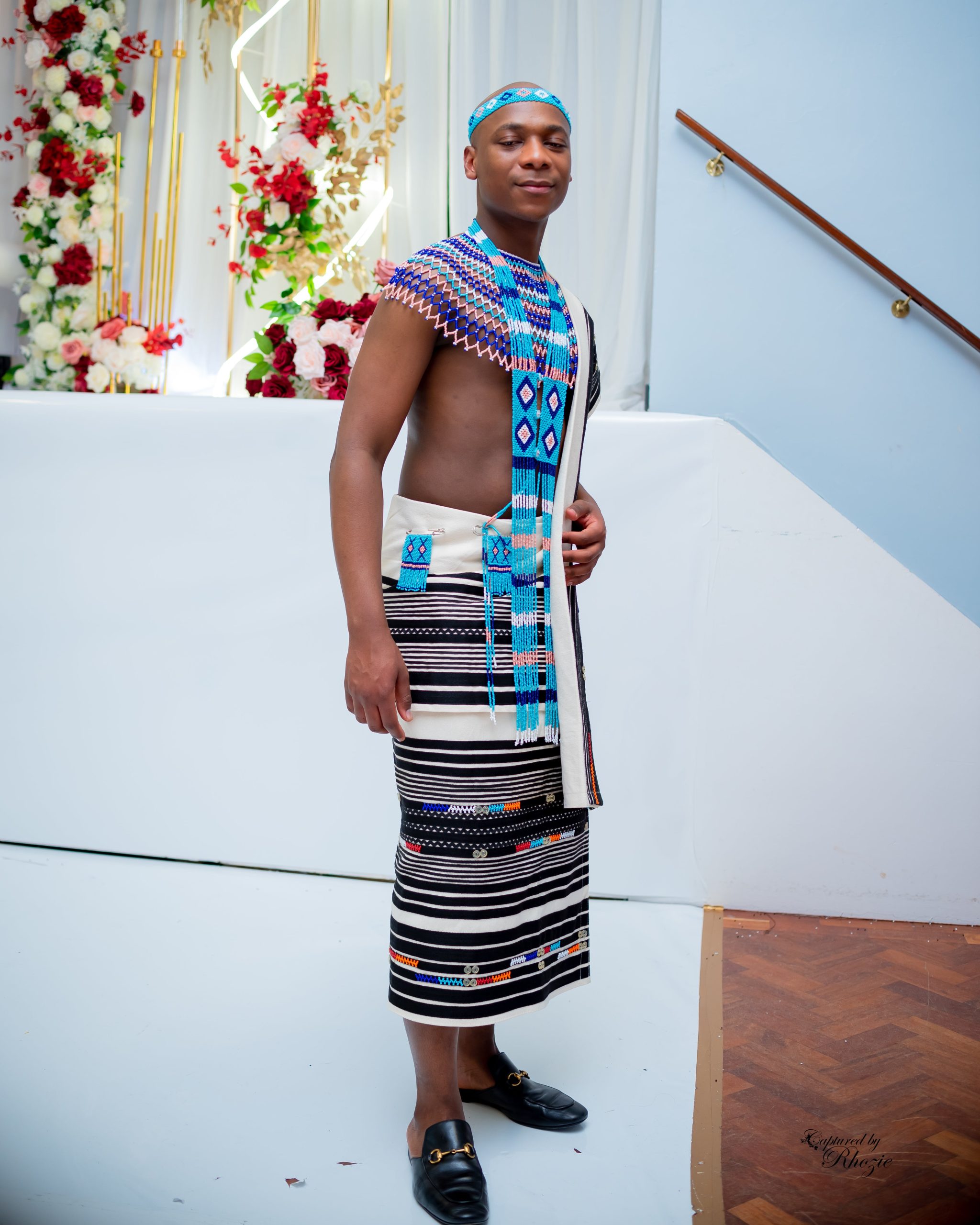 Cream beaded groom set - Image 2