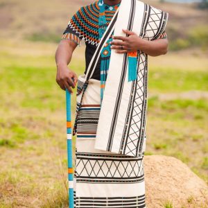 Cream criss cross grooms set