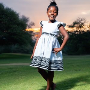 White and black kids dress