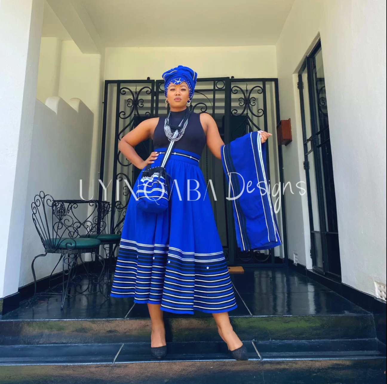 Red/Turquoise/Royal Blue 5 Pieces Omila Ensemble