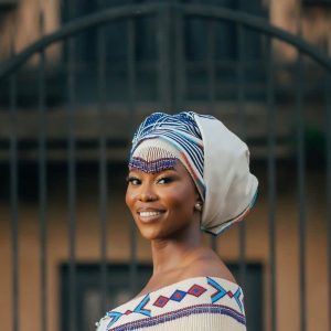 Rectangular beaded headwrap
