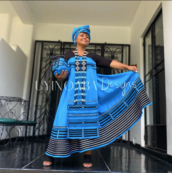 Red/Turquoise/Royal Blue 5 Pieces Omila Ensemble - Image 2