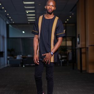 Black and Mustard short sleeve shirt