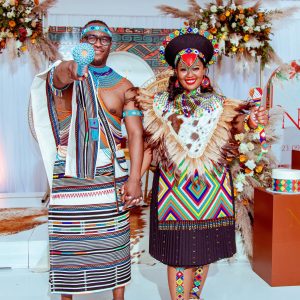 Cream heavily beaded groom set