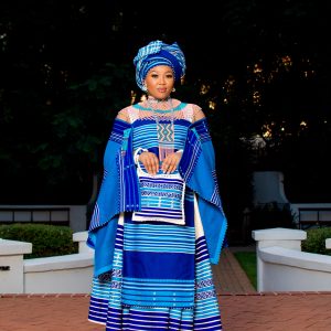 Turquoise, blue & Cream ladies 5 piece ensemble