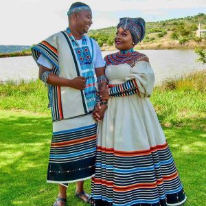 Cream, Orange and Turquoise wedding ensemble