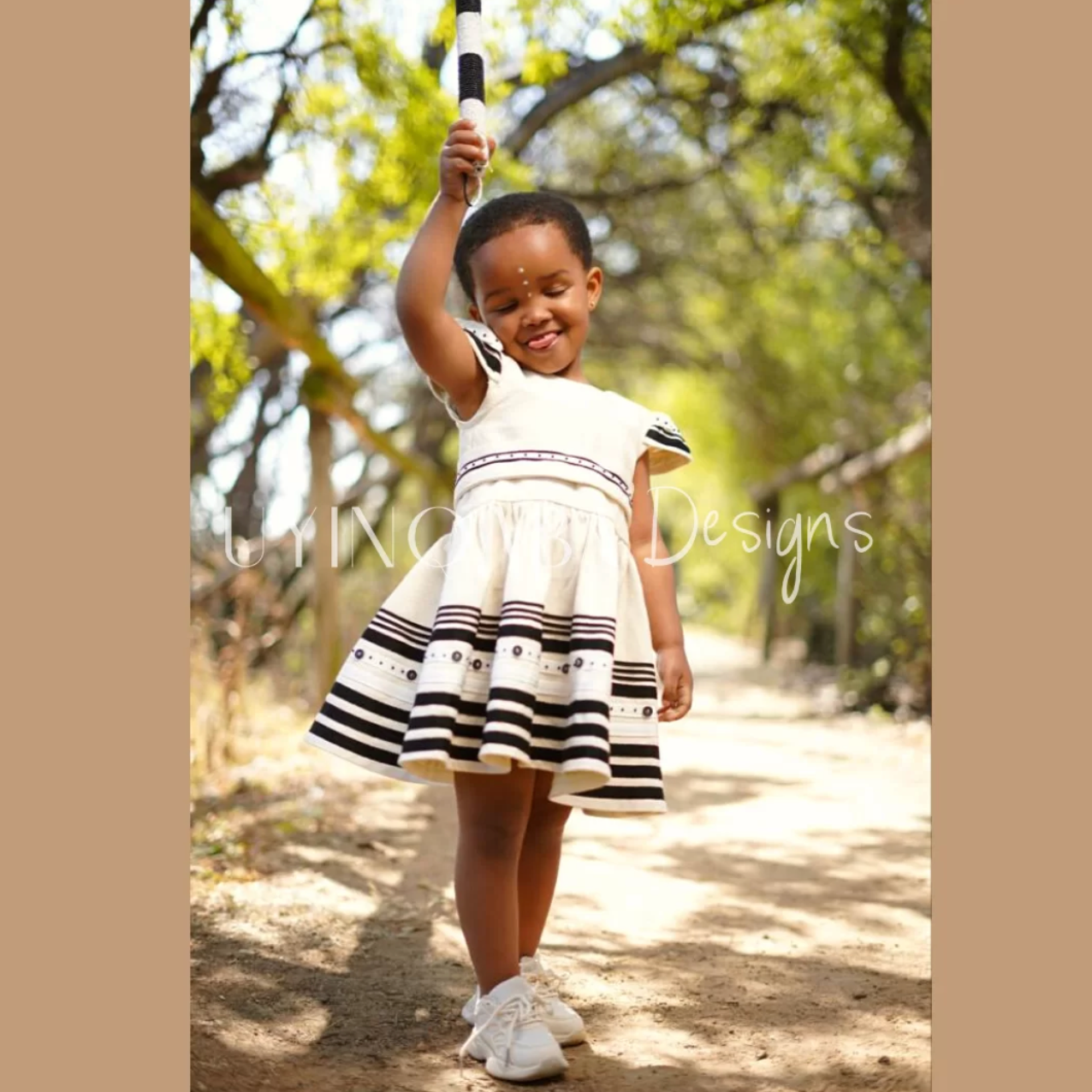 Kids Cream Umbhaco Dress - Image 3