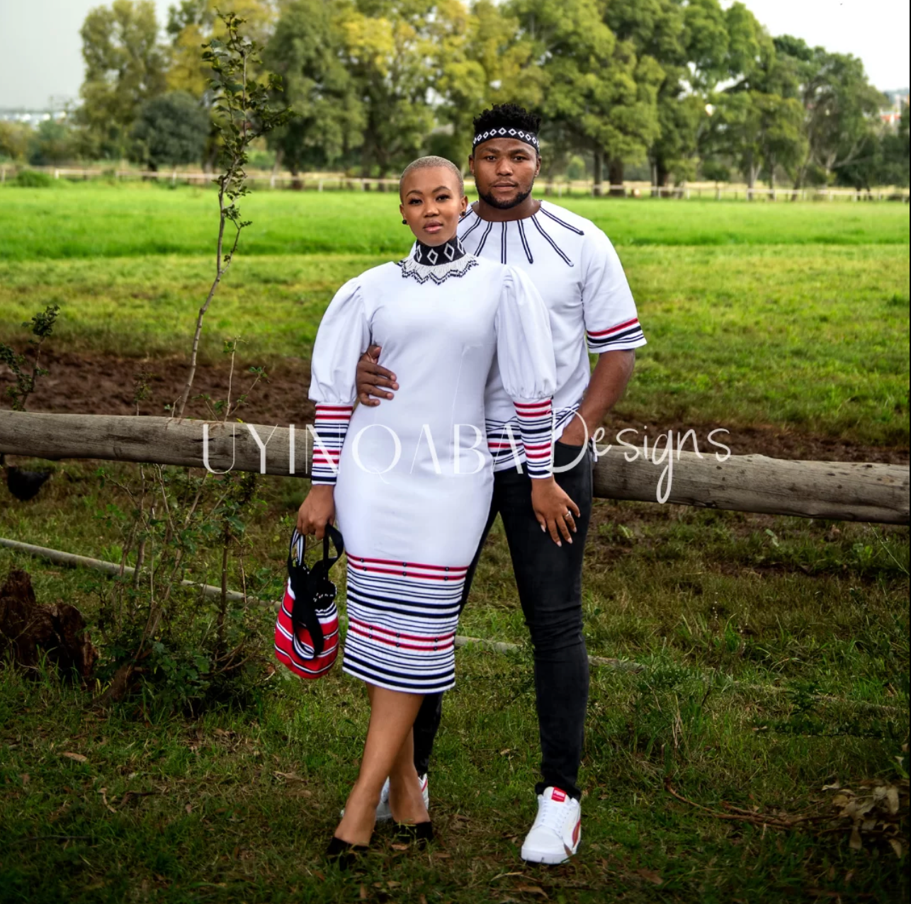 White, black and red His & Hers Ensemble