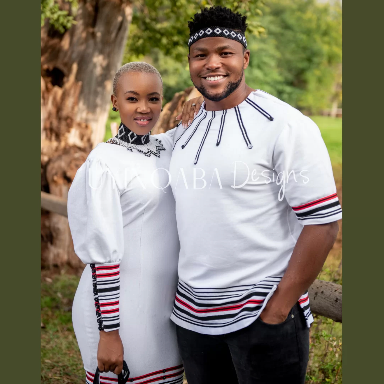 White, black and red His & Hers Ensemble - Image 2