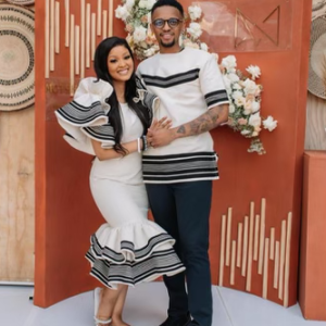 Cream and black his and hers ensemble