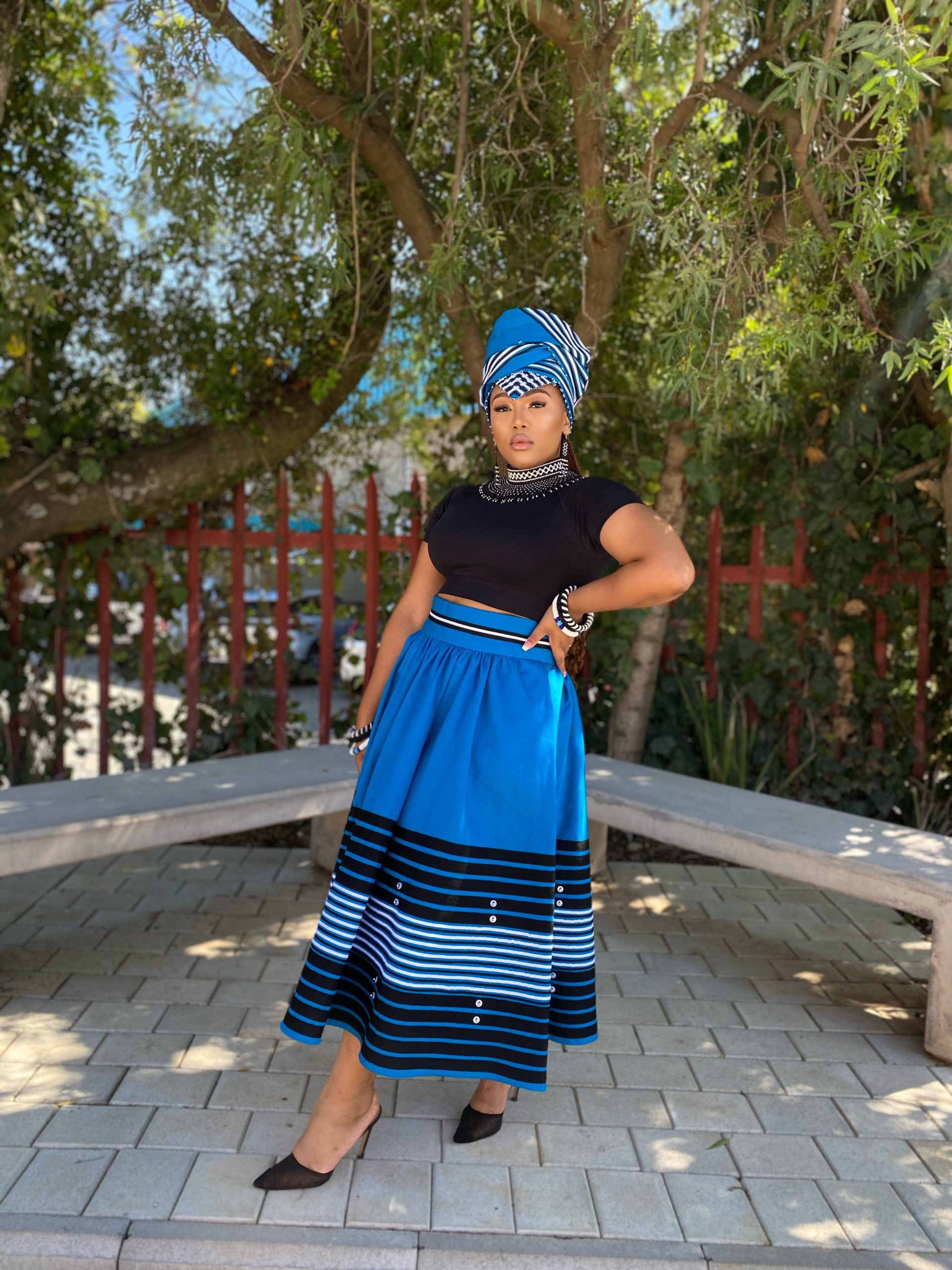 Royal blue, turquoise and red women’s skirts - Image 5