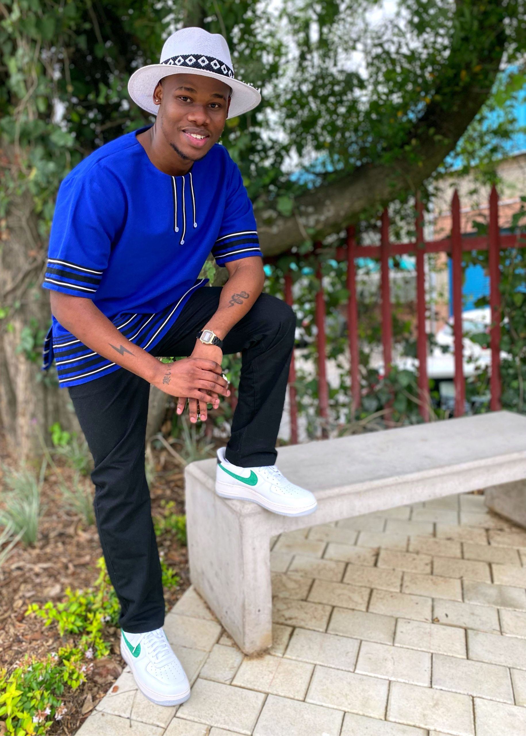 Royal Blue Web short sleeve shirt - Image 2