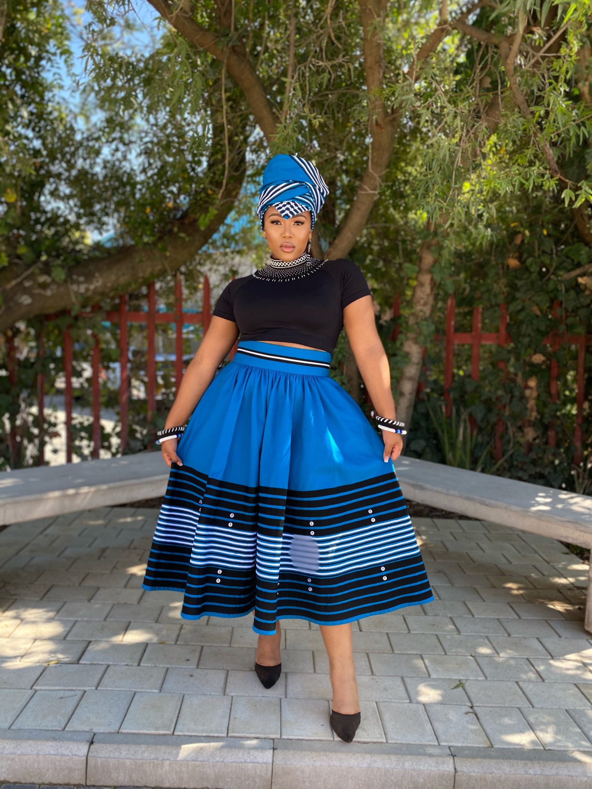 Royal blue, turquoise and red women’s skirts - Image 6