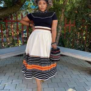 Orange, Red and Turquoise Nomkhita Skirt (ONLY)